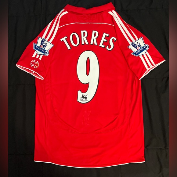 Torres #9 Retro S-L Red Home Soccer Jersey 2007 England - Picture 1 of 5